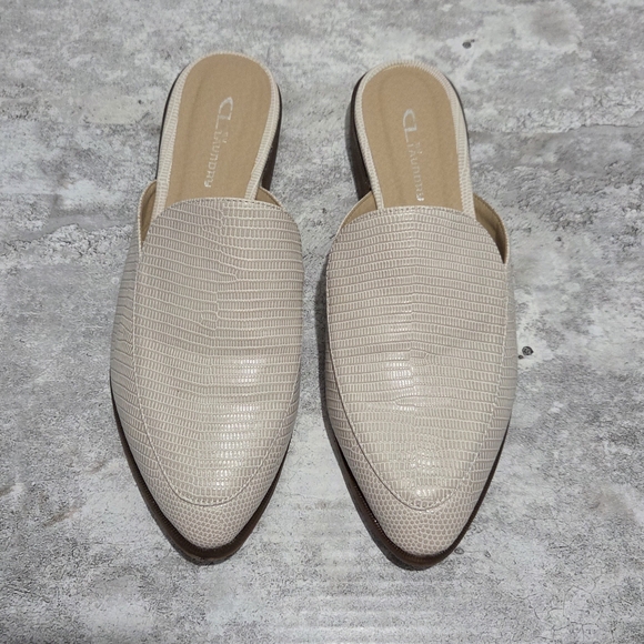 CL by Laundry Women's Mules Flats Slip On Cream Ivory Size 10 - Picture 2 of 7